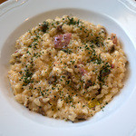 糸島バールSyana - 初めて「リゾットセット」（1,500円）。“ボルチーニとパンチェッタ”。