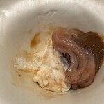 鮨 くりや川 - うまく写真撮れなくて　チーズとイカ沖漬け　合うー