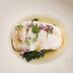 温石 - 茹であげカマス、ネギ、モロヘイヤ