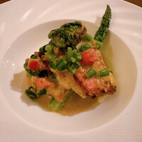 ナチュラルフレンチ ZEN - ほうぼうのポワレ、海老のソース