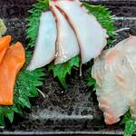 元気酒場 - 本日のお任せお造り3点盛り