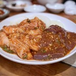 万正 - テッチャン2人前 焼きレバー2人前