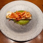 料理とワイン じょかーれ - マナガツオと桜エビ　ズッキーニソース