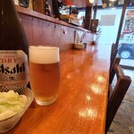 Luv ODEN - ①甘藍浅漬け&胡瓜浅漬け【お通し】(税込300円)
            お酒①アサヒスーパードライ(瓶ビール、アサヒビール)(税込750円)