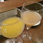 自由が丘 cheese亭 - スパークリング　桃・オレンジ　女子会っぽいけど男女です（笑）