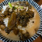 純とんこつ無双 - スープを御飯にかけて