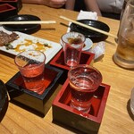 銀座じゃのめ - 最初の伯楽星を飲み干し、2杯目の風の森がまだ少し残っているのにラストオーダーって言うから獺祭