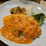 キッチン ブルー グローブ - 反対側から、鶏胸肉は小ぶり・・