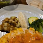 キッチン ブルー グローブ - 備え付け野菜のアップ