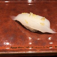 米菜°sakura 織音寿し - イカと生姜オイル。私はイチオシ！