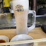 ホルモン料理専門處 利根屋 - キンキンに冷えたビール