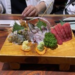 養老乃瀧 - 刺身・マグロ、あじ、車海老　2342円