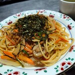 ほびーい喫茶店 - 納豆スパゲッティ 700円(税込)。
