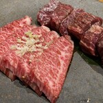 吟味焼肉 じゃんか - 奥のお肉が魔性のハラミです。リピ間違いなし！