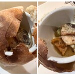 ビストロ スフレ - メイン　鯖グリルのパン包み