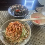 mEnu - 料理写真:ナポリタンのサラダ・茄子の胡麻和え・