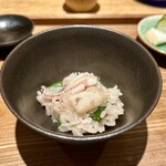 日本料理FUJI - ジンドウ烏賊と万願寺唐辛子の混ぜご飯　