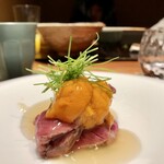 252702522 - 和牛ローストビーフ、塩水うに