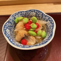 鮨 福原 - 鱧 南蛮漬け ミニトマト、枝豆