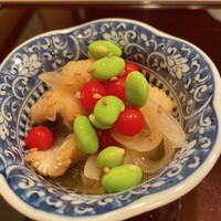 鮨 福原 - 鱧 南蛮漬け ミニトマト、枝豆