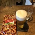 麹町いづみや しろ - あがりビール・あげ塩いかあられ 