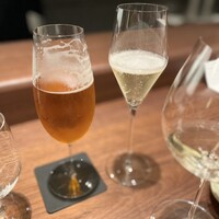 KOBAYASHI - 左:ヱビスビール、中:ワインペアリング①、右:台湾 文山包種茶