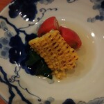 心粋厨房 獬 - ③陸ワカメ･トマト･玉蜀黍おひたし