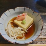 つかさ - お通しの玉子豆腐と素麺