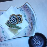 瀬戸内味覚処 芸州 本店 - 揚物  鱧の梅紫蘇唐揚げ 岩塩 レモン
