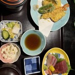 だるま - 白樺定食　天ぷらとお刺身　