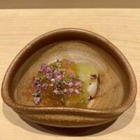寿司つばさ - ホタテ貝と焼き茄子のソース