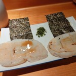 弁天山美家古寿司 - 平貝の磯辺焼き