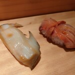 弁天山美家古寿司 - 蒸し鮑と赤貝