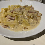 リオーネ - イタリア産ポルチーニ茸と厚切ベーコンのクリームソース パッパルデッレ