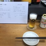 喫酒 フグさん - まずは缶ビール  あとは日本酒！www