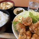 神戸一 - 日替わり定食：鶏からあげ定食 [チリソース]