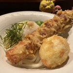 大阪釆なりうどん きらく - 竹玉天ぶっかけ冷　1,100円(税込)  ※寄ってみた