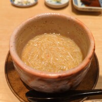 鮨 はしもと - 毛ガニとアスパラの茶碗蒸し