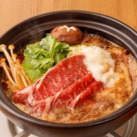 黒毛和牛リブロースの牛鍋   すりおろし野菜と熟成割り下