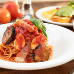 ナスとベーコンのトマトソース