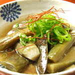 Kushiyaki Aburi - 日替わりの突き出しは茄子の煮びたしなど、あたたかみのあるお料理☆