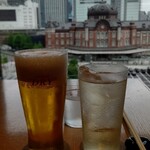 鉄板焼 天 本丸 - 生ビールとハイボール