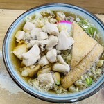 ドライブイン川原 - かけそばにかしわにたぬきトッピング