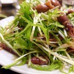 大衆料理　川治 - ほたるいかと水菜サラダ