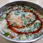 永和世紀豆漿大王  - 鹹豆漿（シェントウジャン）ラー油投入