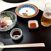 人丸花壇 - お造り(鰹、イカ、鯛、蛸(別皿))