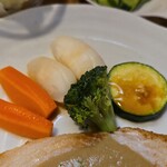 キッチン ブルー グローブ - 備え付け野菜のアッブ