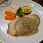 キッチン ブルー グローブ - カレイポワレのアッブ