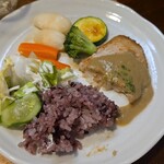 キッチン ブルー グローブ - お新香追加のワンプレート