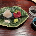 京道 とよおか - お造り　熟成鱸　鮪